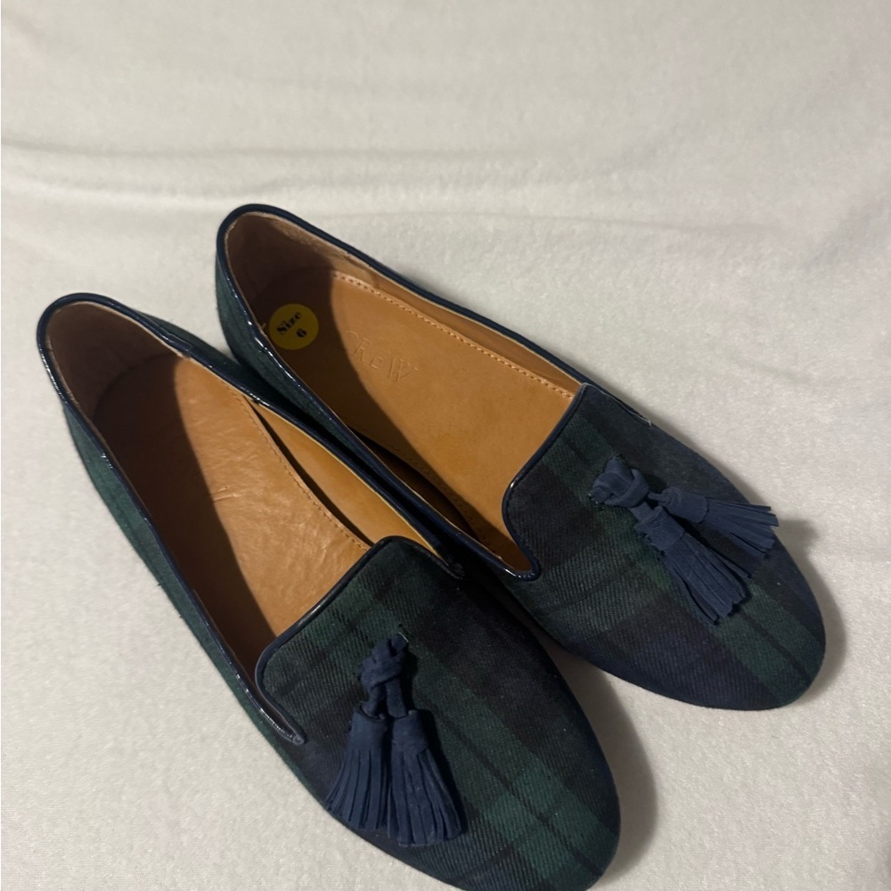 J. Crew Women's Plaid Flats with Tassels